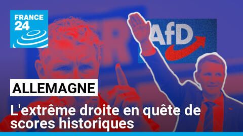 Plusieurs images de Björn Höcke, figure emblématique du parti d'extrême droite AfD.